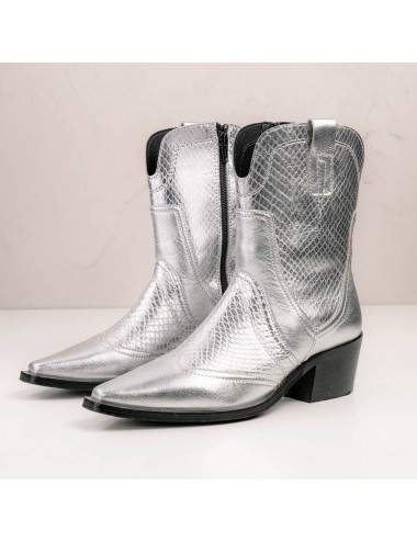 copy of Bottines cowboy cuir argenté mode - Accessoires pour chaussures
