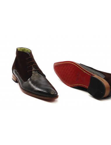 Boots homme suédé/cuir croco élégantes - Accessoires pour chaussures