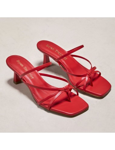 Mules cuir rouge talon confort - Accessoires pour chaussures