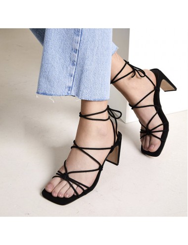 Sandales daim noir multilanières - Accessoires pour chaussures