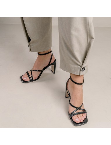 Sandales cuir noir a talon - Accessoires pour chaussures