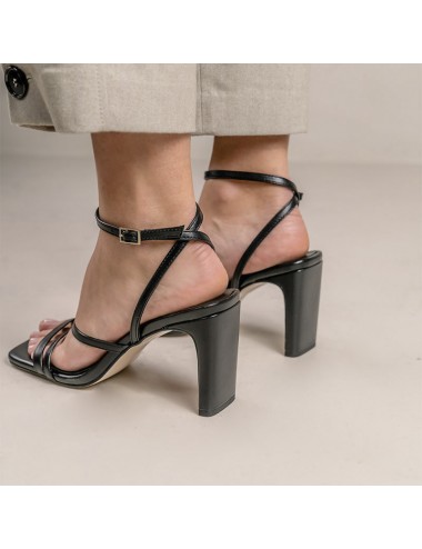 Sandales cuir noir a talon - Accessoires pour chaussures