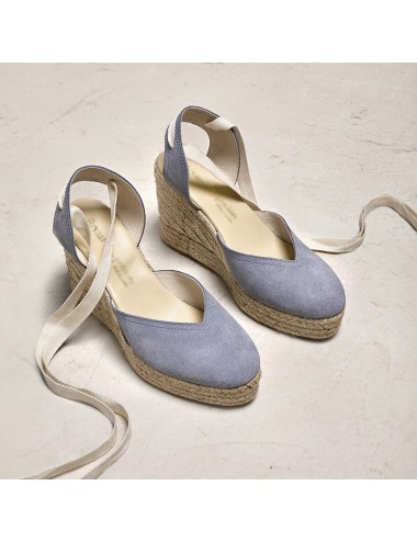 Espadrilles compensées daim bleu - Accessoires pour chaussures