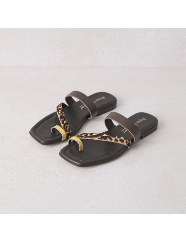 copy of Sandales plates cuir camel mors - Accessoires pour chaussures