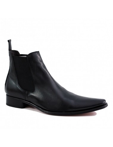 Bottines homme cuir noir bout pointu élégantes - Accessoires pour