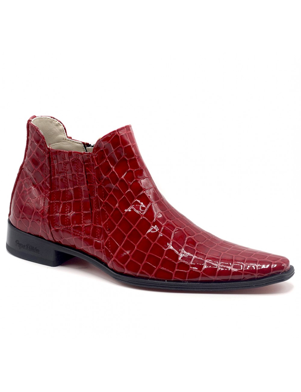 Bottines homme cuir croco rouge - Accessoires pour chaussures