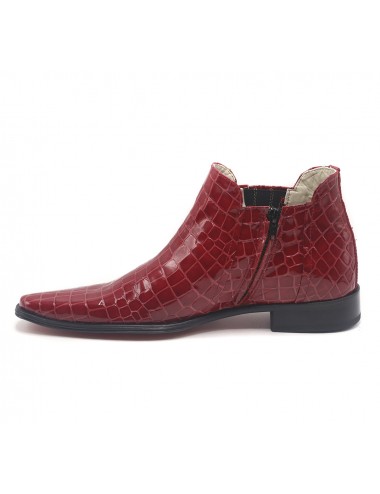 Bottines homme cuir croco rouge - Accessoires pour chaussures