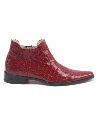 Bottines homme cuir croco rouge - Accessoires pour chaussures