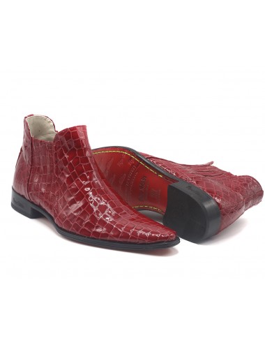 Bottines homme cuir croco rouge - Accessoires pour chaussures