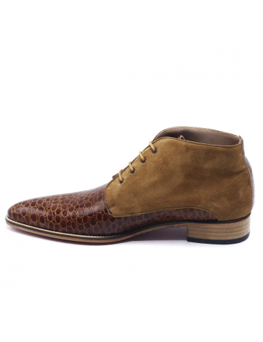 Boots homme suédé et cuir camel - Accessoires pour chaussures