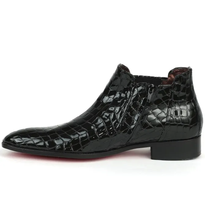 Bottines homme cuir croco rouge - Accessoires pour chaussures