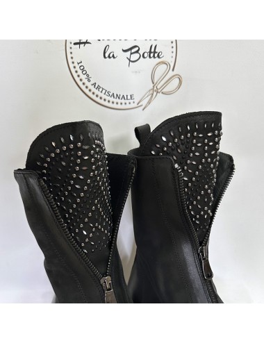 Bottines cuir zip central semelles caoutchouc - Accessoires pour chaussures