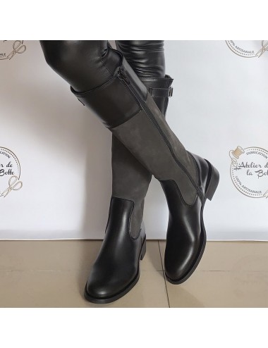 Bottes plates noires femme online