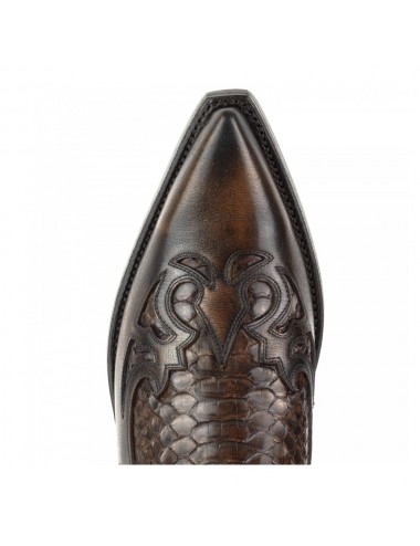 Santiags serpent et cuir marron vintage - Accessoires pour chaussures