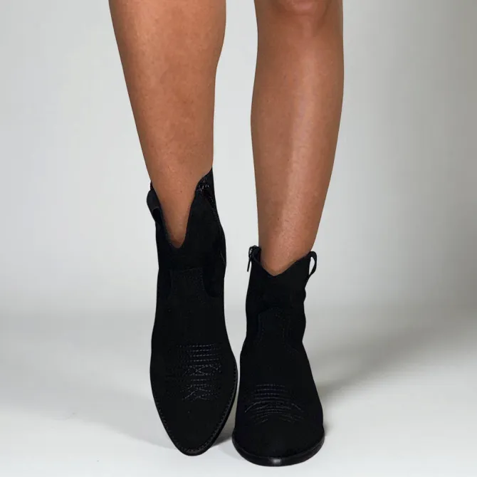 Bottines cowboy daim noir - Accessoires pour chaussures