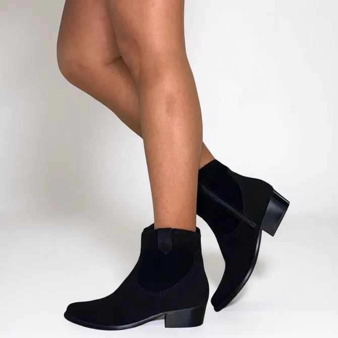 Bottines cowboy daim noir - Accessoires pour chaussures