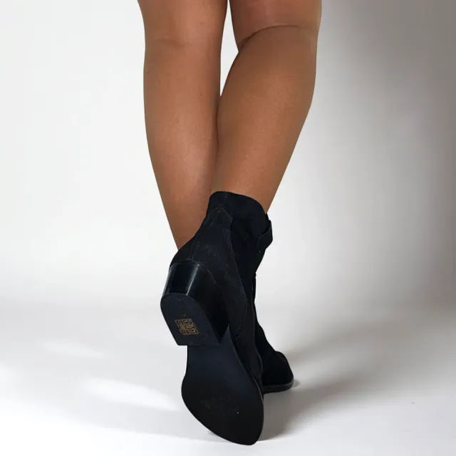 Bottines cowboy daim noir - Accessoires pour chaussures