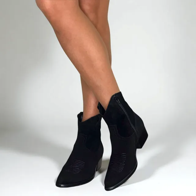 Bottines cowboy daim noir - Accessoires pour chaussures