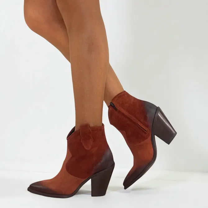 Bottines cowboy daim à talon - Accessoires pour chaussures