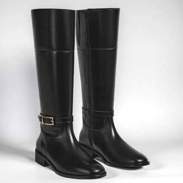 Bottes cuir noir lanière cheville - Accessoires pour chaussures