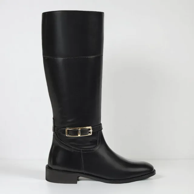 Bottes cuir noir lanière cheville - Accessoires pour chaussures