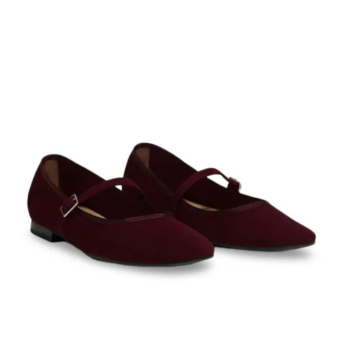 Ballerines daim bordeaux - Accessoires pour chaussures
