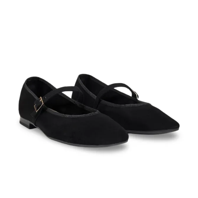 Ballerines daim noir bout carré - Accessoires pour chaussures