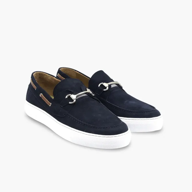 Slippers homme mors daim bleu marine - Accessoires pour chaussures