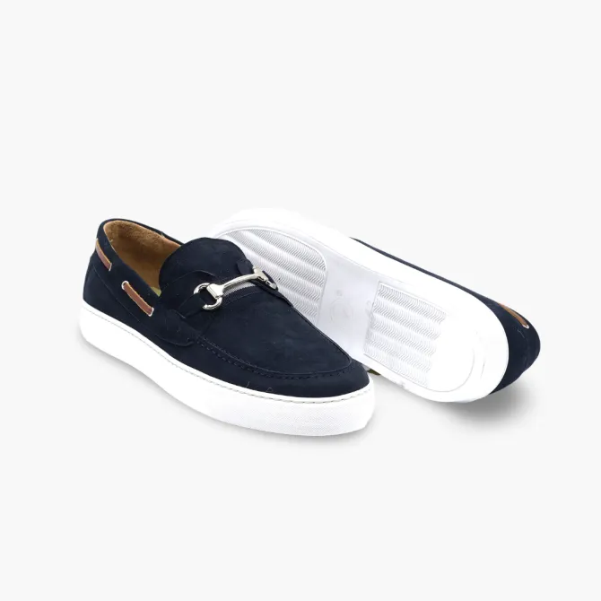 Slippers homme mors daim bleu marine - Accessoires pour chaussures