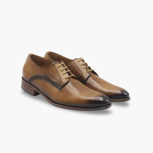Chaussures derbies cuir cognac homme - Accessoires pour chaussures