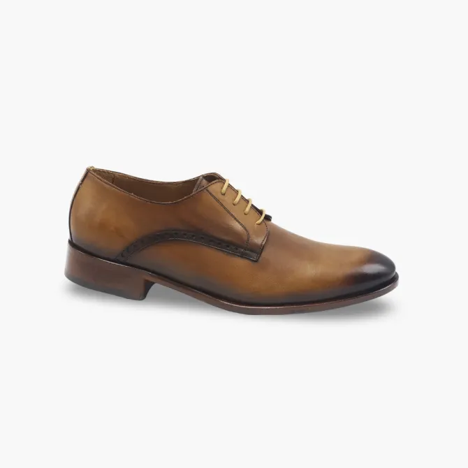 Chaussures derbies cuir cognac homme - Accessoires pour chaussures