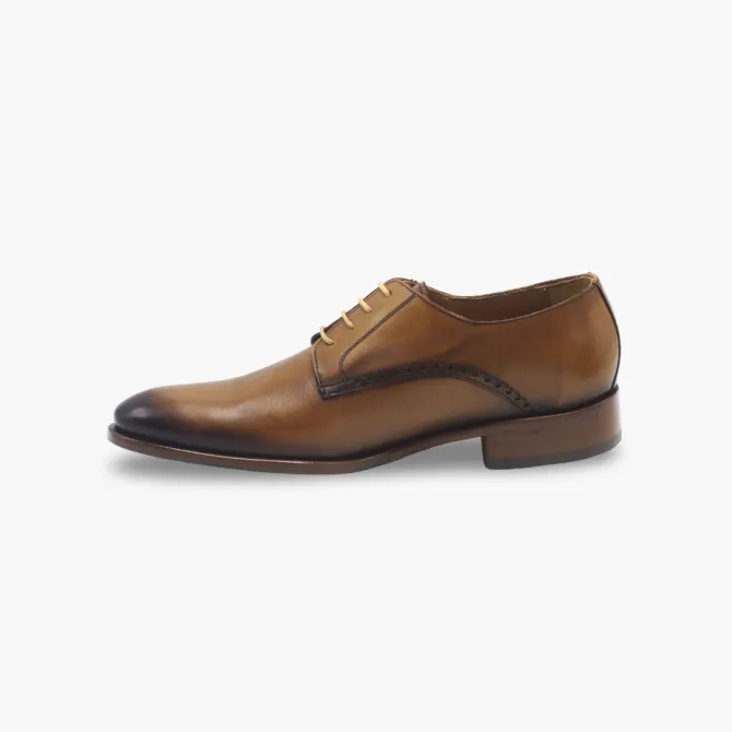 Chaussures derbies cuir cognac homme - Accessoires pour chaussures