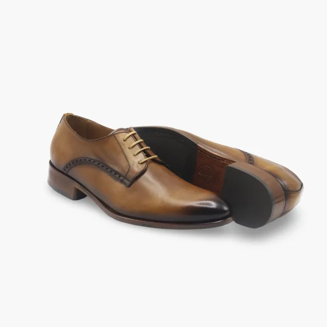 Chaussures derbies cuir cognac homme - Accessoires pour chaussures