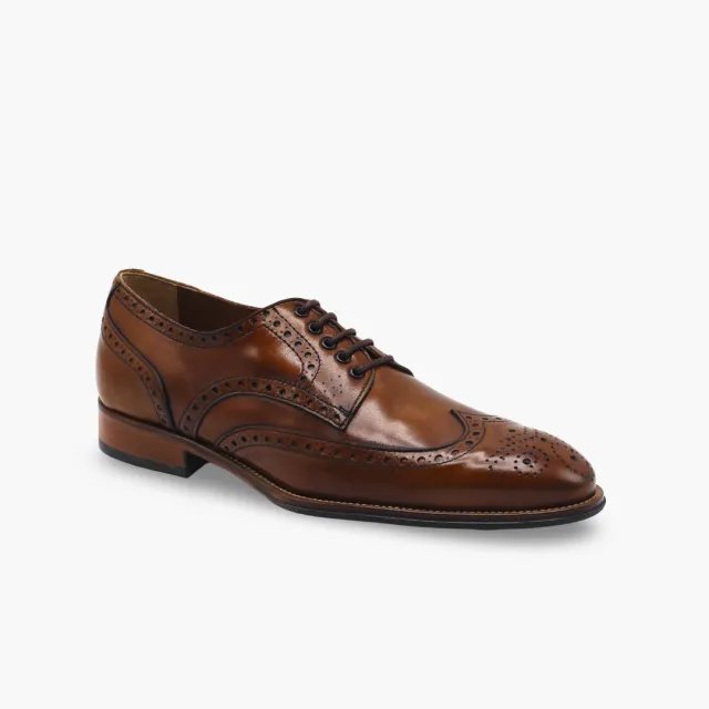 Chaussures derbies brogue cuir cognac - Accessoires pour chaussures