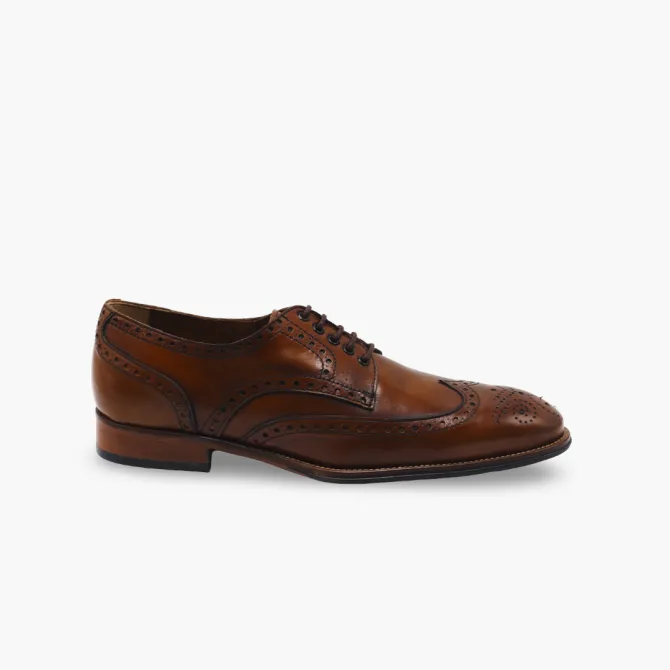 Chaussures derbies brogue cuir cognac - Accessoires pour chaussures