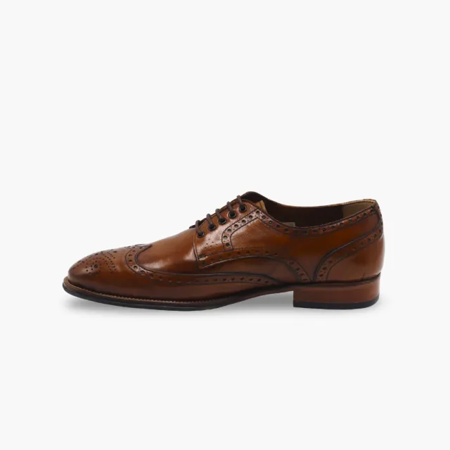 Chaussures derbies brogue cuir cognac - Accessoires pour chaussures