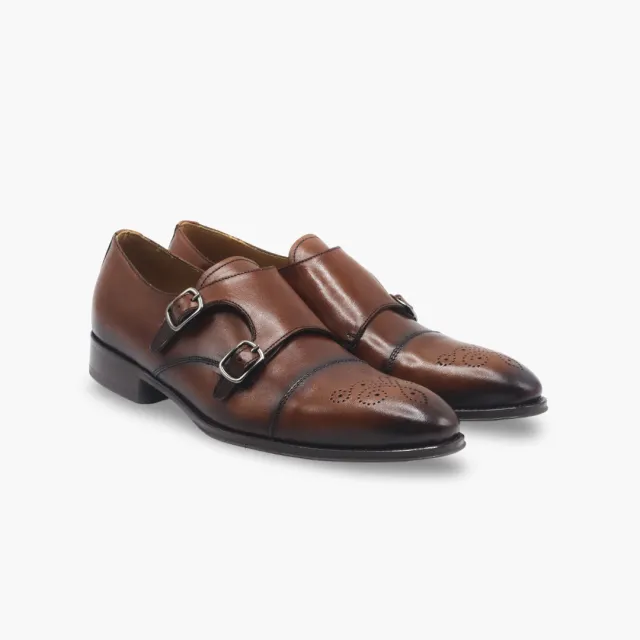 Chaussures boucles homme cuir cognac - Accessoires pour chaussures