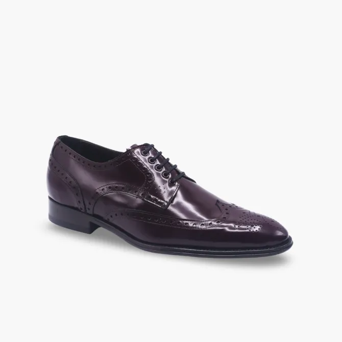 Derbies bordeaux cuir glacé bout fleuri - Accessoires pour chaussures