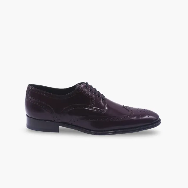 Derbies bordeaux cuir glacé bout fleuri - Accessoires pour chaussures