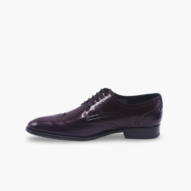 Derbies bordeaux cuir glacé bout fleuri - Accessoires pour chaussures
