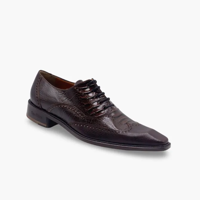 Chaussures Richelieu cuir reptile marron - Accessoires pour chaussures