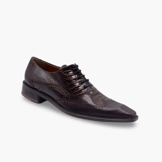 Chaussures Richelieu cuir reptile marron - Accessoires pour chaussures