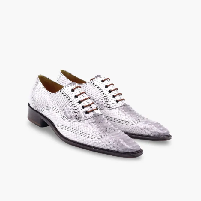 Chaussures Richelieu cuir serpent blanc - Accessoires pour chaussures