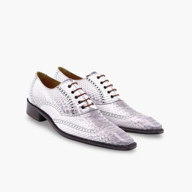 Chaussures Richelieu cuir serpent blanc - Accessoires pour chaussures
