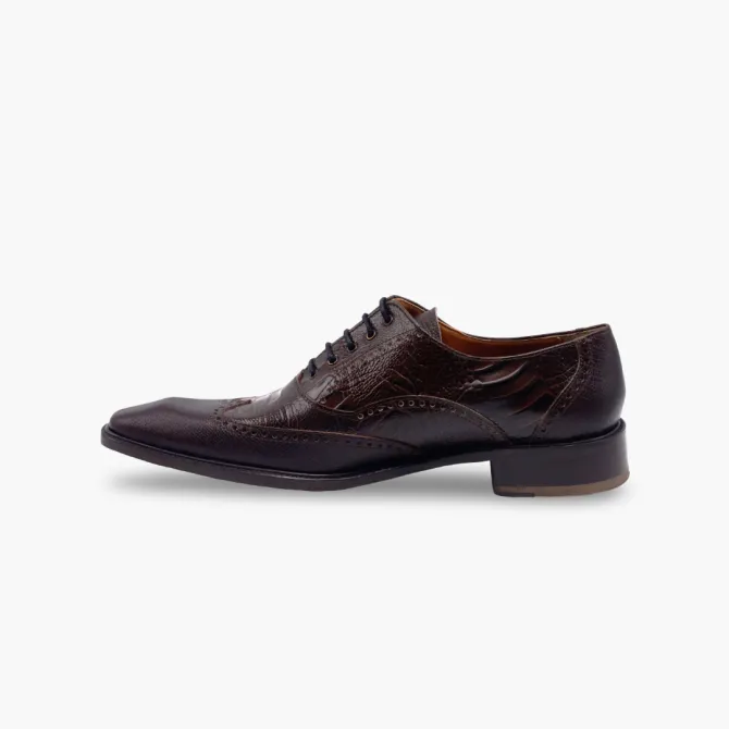 Chaussures Richelieu cuir reptile marron - Accessoires pour chaussures