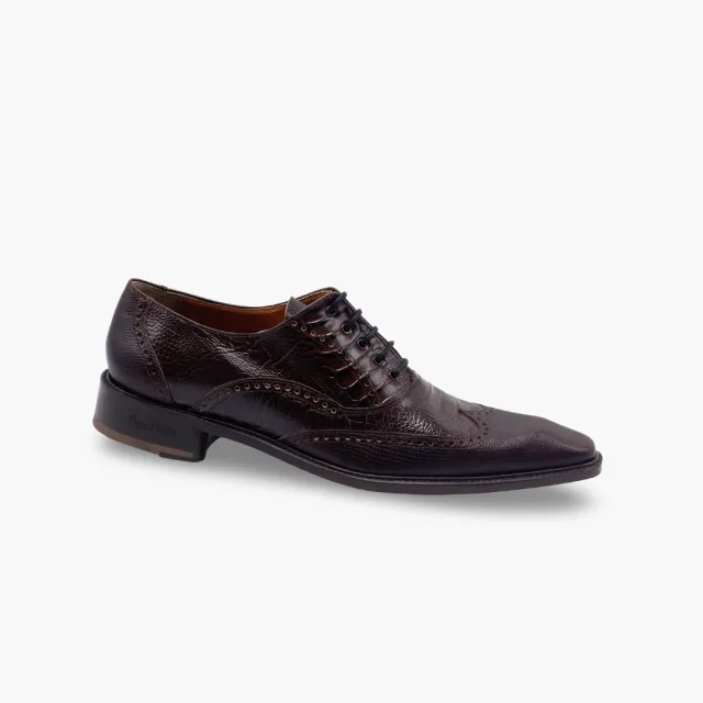 Chaussures Richelieu cuir reptile marron - Accessoires pour chaussures