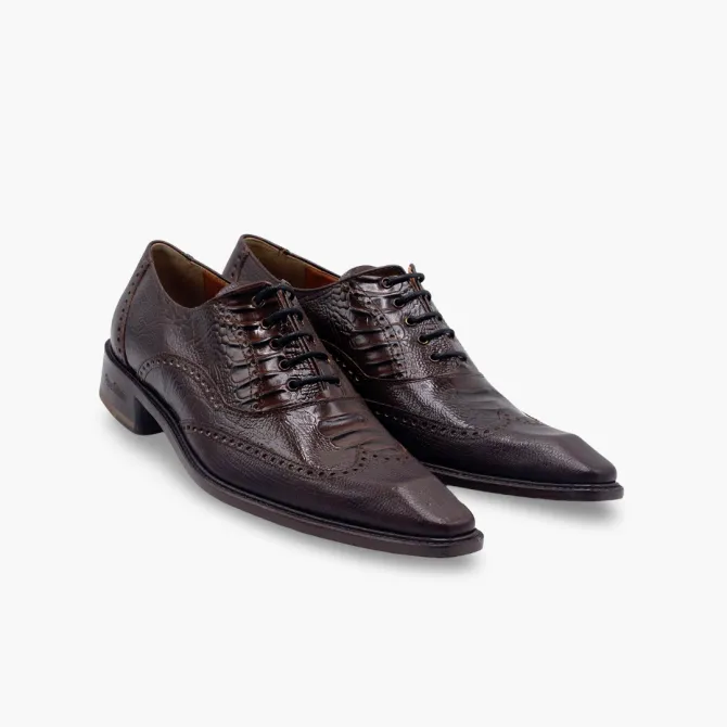 Chaussures Richelieu cuir reptile marron - Accessoires pour chaussures
