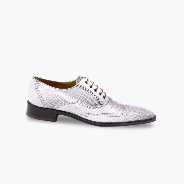 Chaussures Richelieu cuir serpent blanc - Accessoires pour chaussures