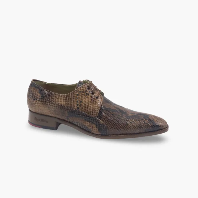 Chaussures derbies cuir serpent marron - Accessoires pour chaussures