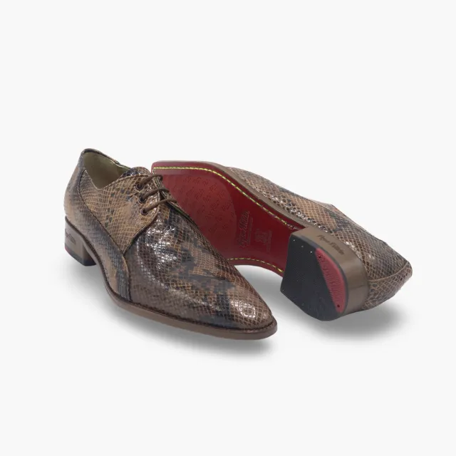 Chaussures derbies cuir serpent marron - Accessoires pour chaussures